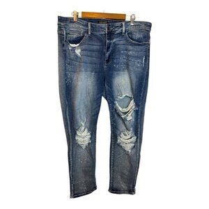 Judy Blue Jeans Women's Size 20W Boyfriend Fit Distressed speckled